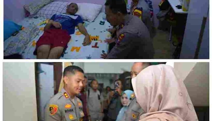 Bentuk Kepedulian Kapolres Gresik AKBP Rovan Jenguk Anggota yang Sakit dan Beri Dukungan