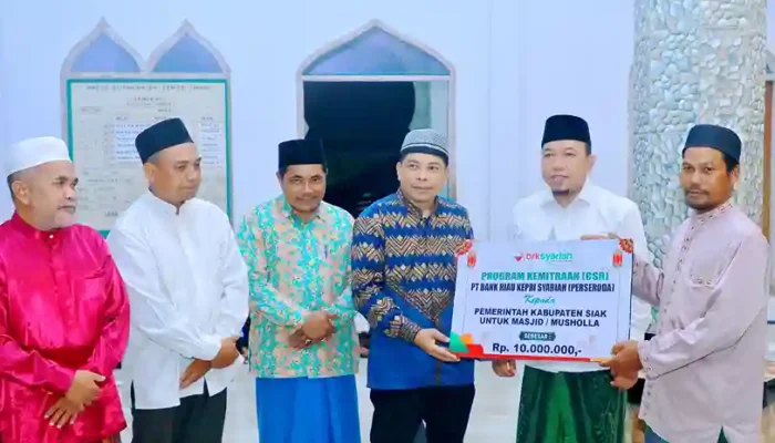 Dukung Kenyamanan Ibadah, Pemkab Siak dan BRK Syariah Salurkan Bantuan Pembangunan Rumah Ibadah