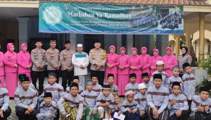 Kapolsek Taman Beserta Bhayangkari Gelar Bakti Sosial Berikan Santunan Anak Yatim