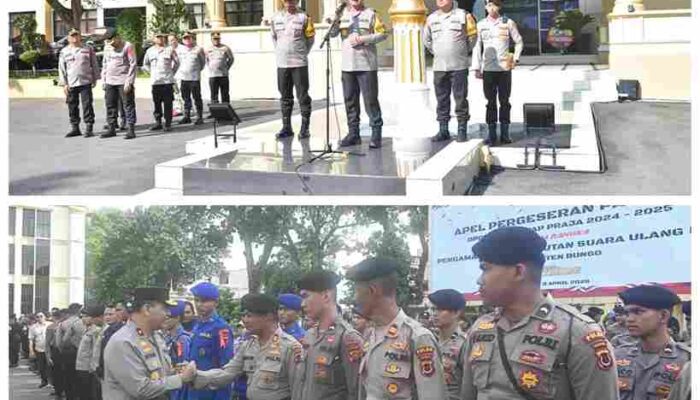 Apel Pergeseran Pasukan, Polda Jambi Kawal Ketat Pemungutan Suara Ulang di Bungo