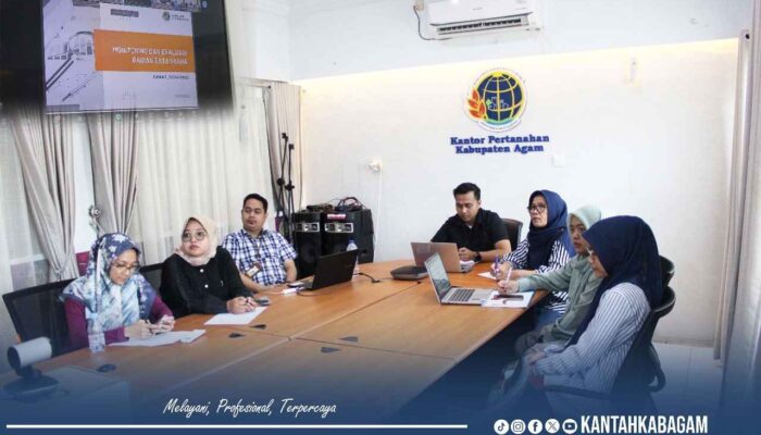 Kantor Pertanahan Kabupaten Agam Ikuti Rapat Monitoring dan Evaluasi Bersama Kanwil BPN Sumatera Barat