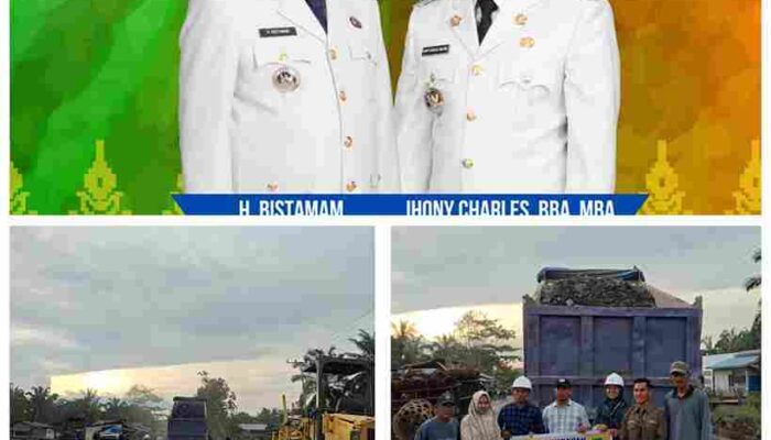 Permintaan Wabup Rohil Terealisasi, PT Jatim Salurkan CSR Untuk Perbaikan Jalan Kecamatan Kuba