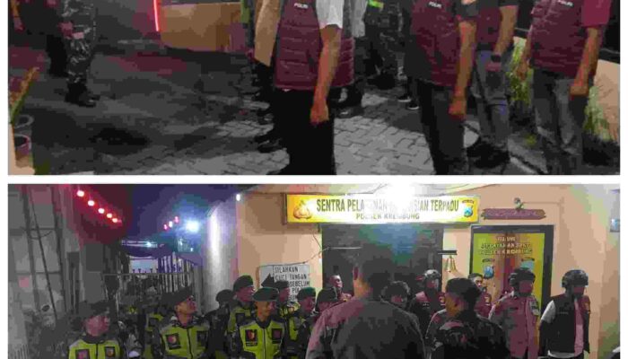 Wujudkan Kamtibmas Kondusif di Kecamatan Krembung dengan Patroli Bersama