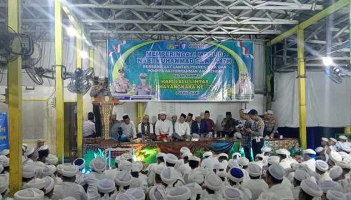 Polres Siak Gelar Peringatan Maulid Nabi, Wujud Sinergi dengan Pesantren di Hari Lalu Lintas Bhayangkara Ke-70