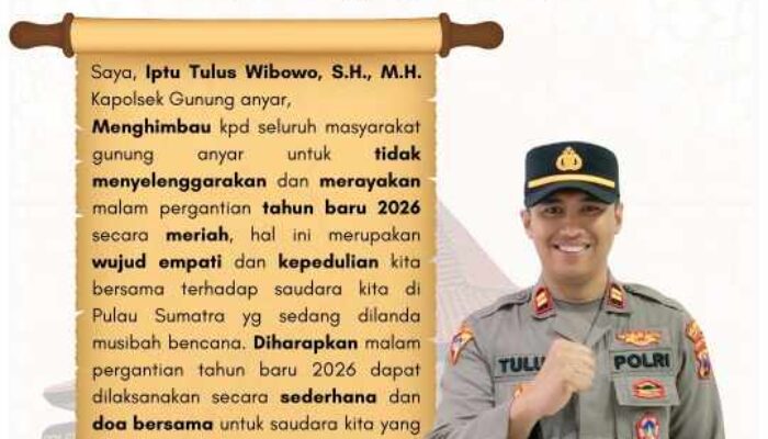 Kapolsek Gunung Anyar Ajak Warga Menjaga Keheningan dan Perbanyak Zikir Saat Malam Pergantian Tahun