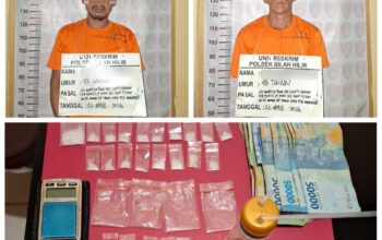 Sikat Pengedar Narkoba, Polsek Bilah Hilir Ringkus Dua Pria Bersama 18 Paket Sabu