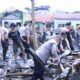 Wujud Kepedulian, 50 Personel Polres Labuhanbatu Gotong Royong Evakuasi Puing Pasca-Kebakaran