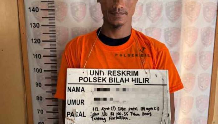 Komitmen Berantas Narkoba, Unit Reskrim Polsek Bilah Hilir Ciduk Pria Pemilik 2,29 Gram Sabu