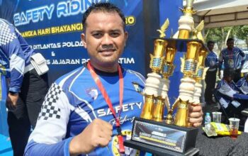 Satlantas Polres Gresik Berprestasi, Aiptu Bambang Juara 1 Safety Riding Hari Bhayangkara ke-80
