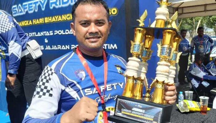 Satlantas Polres Gresik Berprestasi, Aiptu Bambang Juara 1 Safety Riding Hari Bhayangkara ke-80