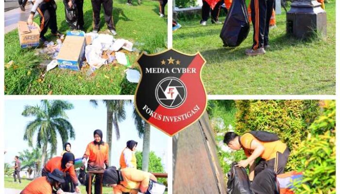 Sambut Hari Bhayangkara ke-80, Polda Jambi Gelar Gerakan Bersama Bersih Lingkungan Road to Presisi Merdeka Run 2026