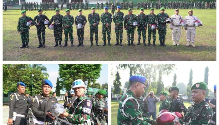 Upacara di Makorem 042/Gapu Diwarnai Aksi Peduli Keselamatan Berkendara