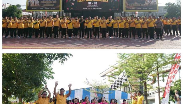Sambut Hari Bhayangkara ke-80, Polresta Sidoarjo Gelar Apel Pagi dan Olahraga Bersama Perkuat Soliditas Personel