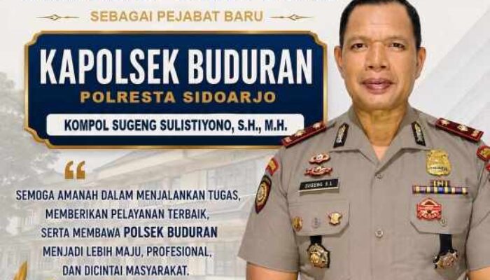 Selamat dan Sukses Kepada Kompol Sugeng Sulistiyono Atas Jabatan Baru Sebagai Kapolsek Buduran