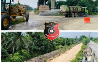 Wujud Kepedulian Lingkungan, PT Arara Abadi Muluskan dan Lakukan Penyiraman Rutin Jalan Kampung Maredan