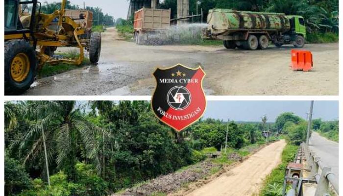 Wujud Kepedulian Lingkungan, PT Arara Abadi Muluskan dan Lakukan Penyiraman Rutin Jalan Kampung Maredan