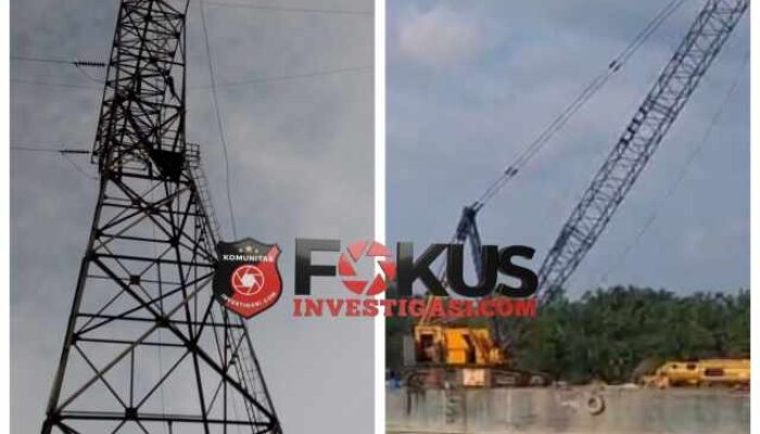 Kapal Tongkang Angkut Crane Tabrak Kabel Listrik PT BSP di Sungai Siak hingga Putus