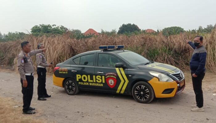 Cegah Karhutla, Polsek Buduran Pantau Lahan Kosong dan Imbau Warga Waspada