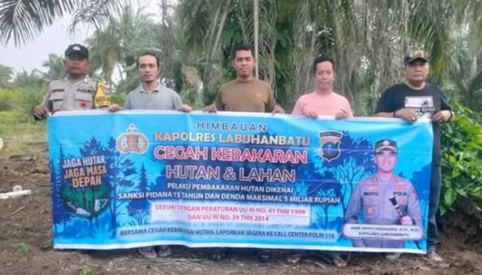 Garda Terdepan Cegah Kebakaran, Polsek Marbau Intensifkan Sosialisasi Bahaya Karhutla