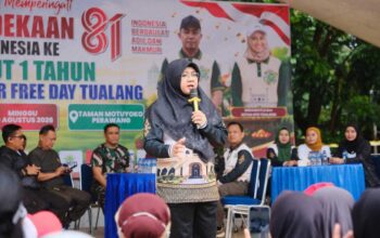 Bupati Siak Afni Zulkifli Serukan Warga Tualang Waspada Karhutla di Sela Car Free Day