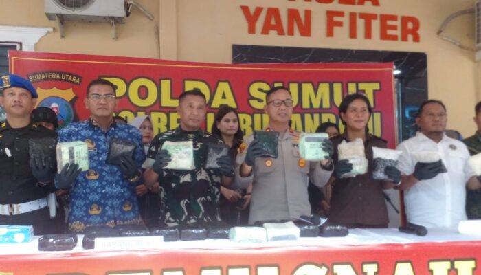 Polres Labuhanbatu Musnahkan 34 Kg Sabu dan 20 Ribu Ekstasi