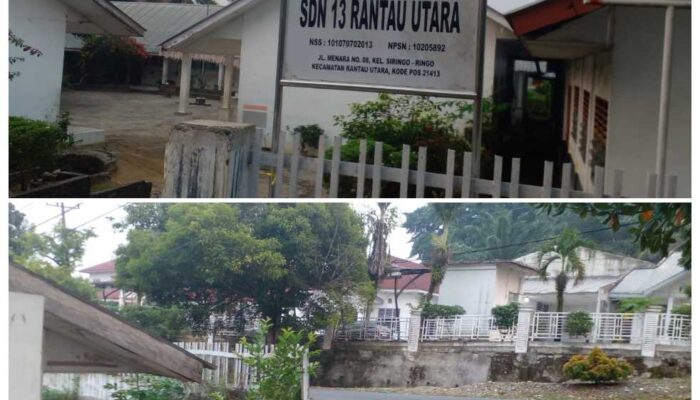 Gawat! Pagar Pengaman SD N 13 Rantau Utara Rusak Parah, Keselamatan Siswa Terancam