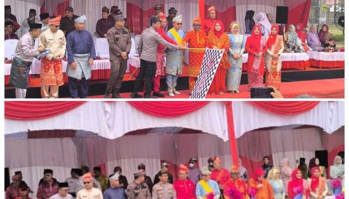 Sambut HUT Pelalawan ke-27, Bupati Zukri Lepas Ribuan Peserta Kirab Budaya