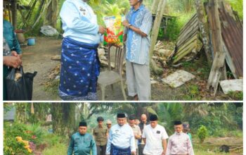Menyambut HUT ke-27 Siak, Wabup Syamsurizal Salurkan Bantuan Sembako Lansia di Sungai Apit