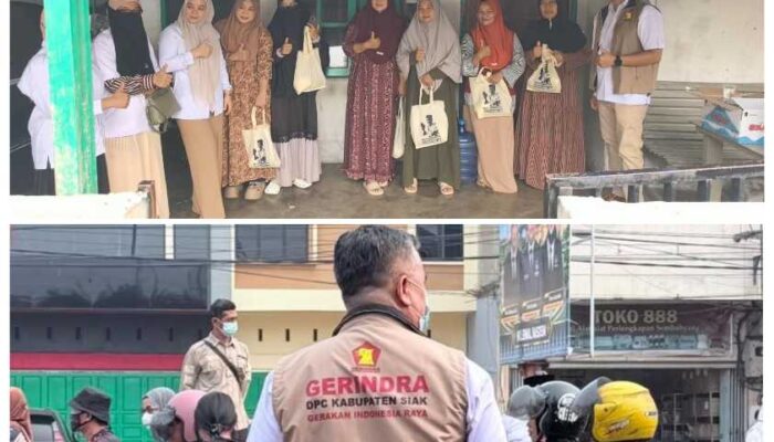 Kabut Asap Pekat di Siak, Ketua Fraksi DPRD Siak Partai Gerindra Turun Kejalan Bagikan Masker dan Sembako