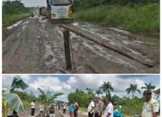 Bertahun-tahun Rusak Parah dan Telan Korban Kendaraan Terbalik, Warga Perawang Blokir Jalan Provinsi