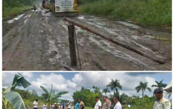 Bertahun-tahun Rusak Parah dan Telan Korban Kendaraan Terbalik, Warga Perawang Blokir Jalan Provinsi